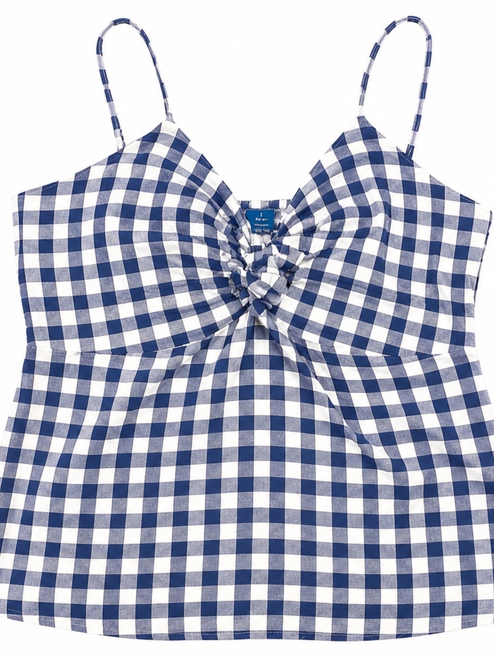 Old Navy Blue Gingham Twist Front Cami Tank